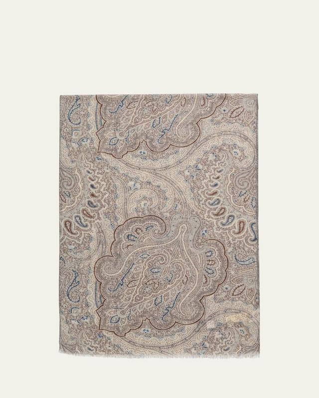 Mens Cashmere Paisley-Print Scarf Product Image