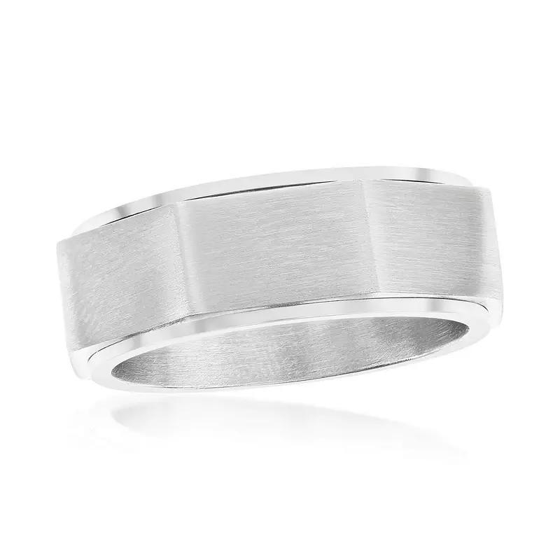 Metallo Geometric Spinner Ring, Mens Stainless Product Image