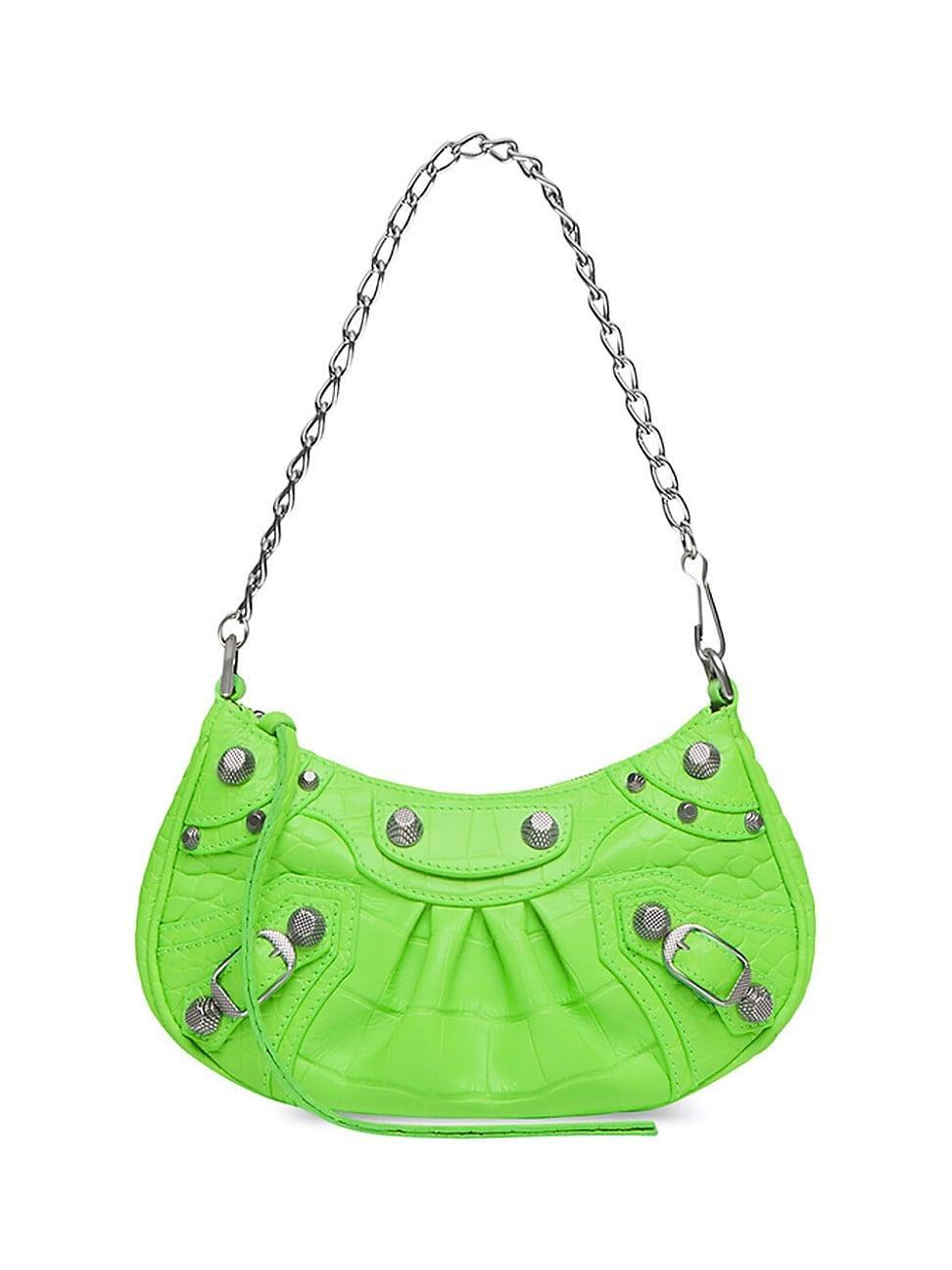 Womens Le Cagole Mini Bag With Chain Crocodile Embossed Product Image