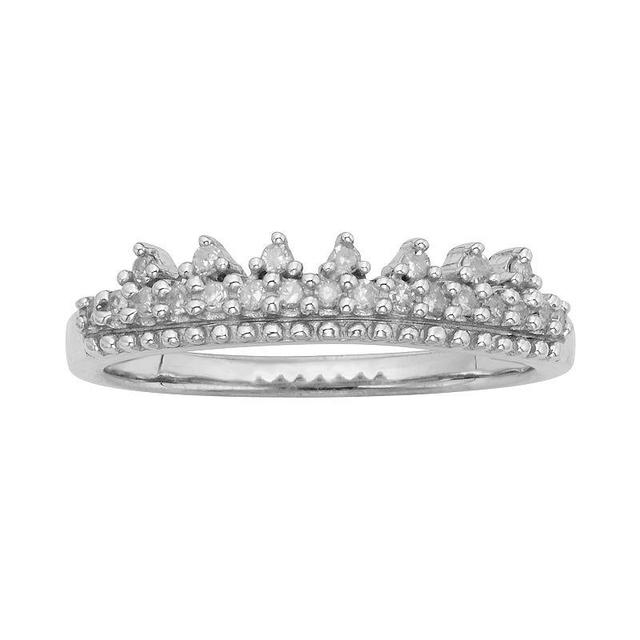 Jewelexcess Sterling Silver 1/10-ct. T.W. Diamond Ring, Womens White Product Image