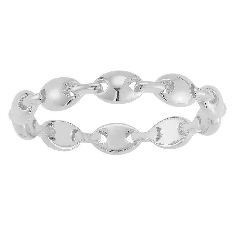 Sunkissed Sterling 14k Gold Over Silver Mariner Link Ring, Womens Silver Tone Product Image