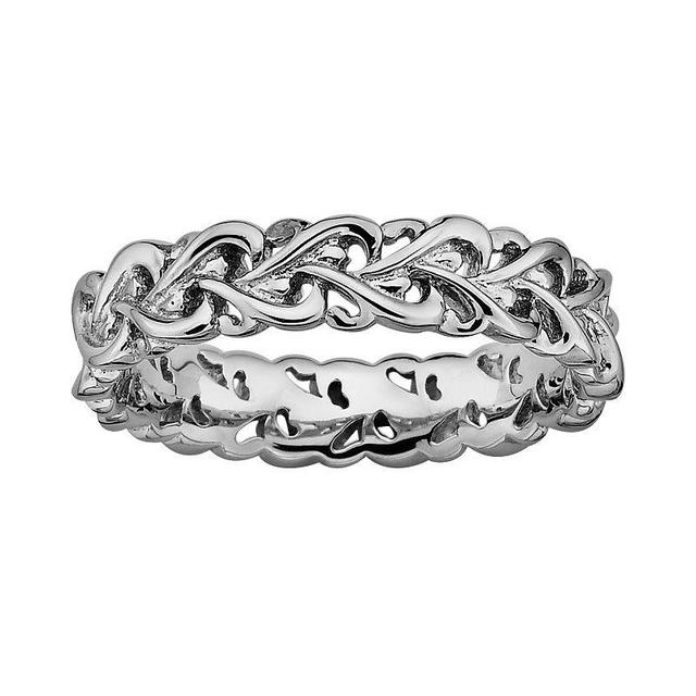 Stacks & Stones Sterling Silver Intertwined Heart Stack Ring, Womens Product Image