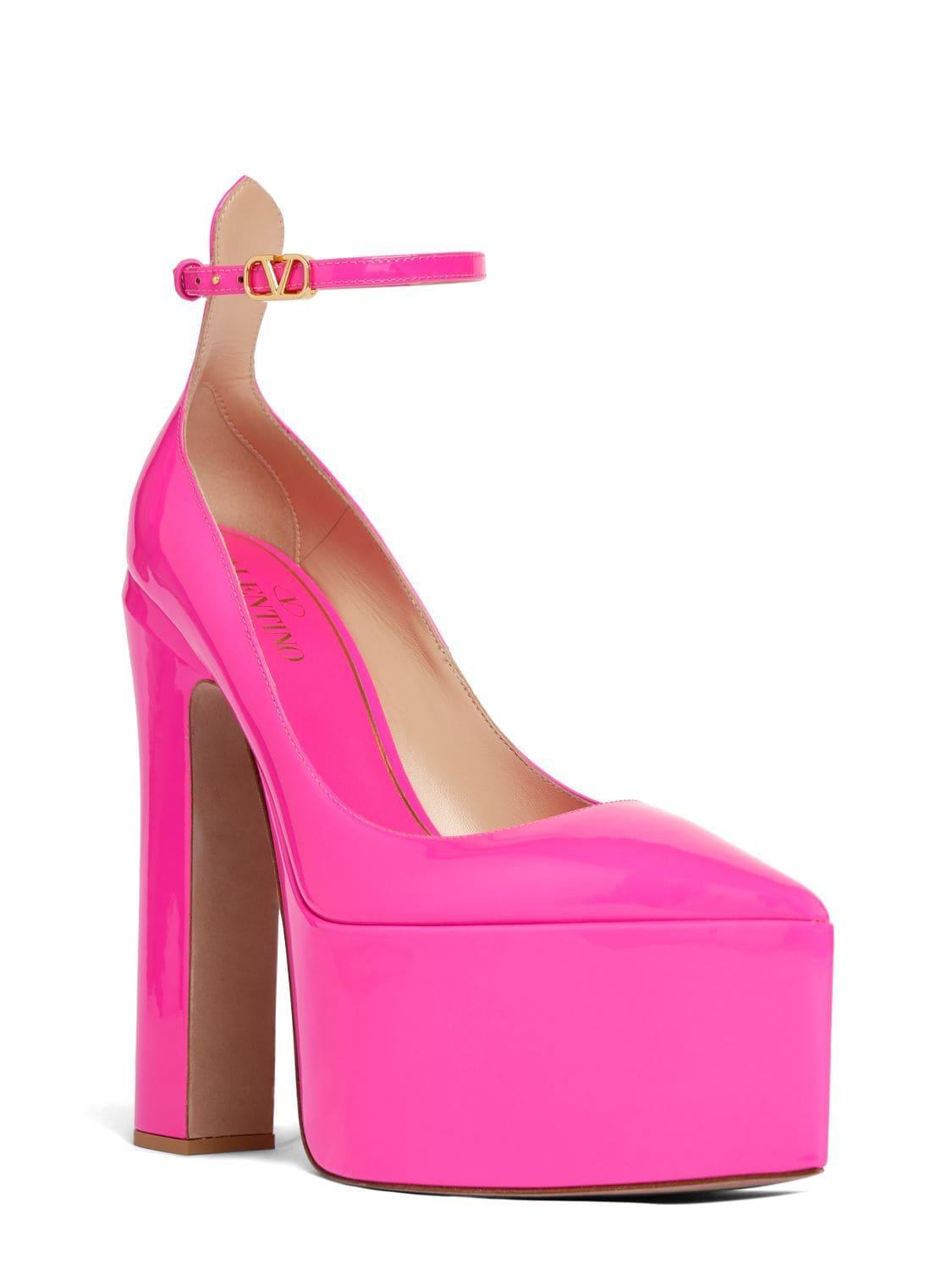 VALENTINO GARAVANI 165mm Tan-go Patent Leather Pumps In Fuchsia Product Image