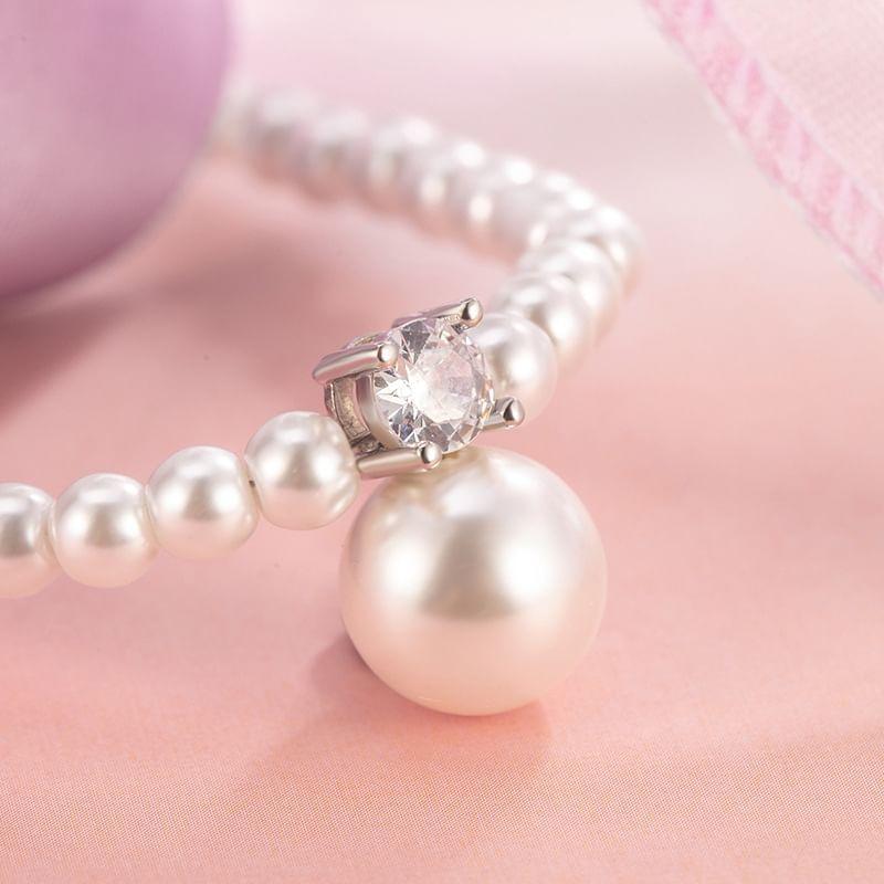 Faux Pearl Rhinestone Alloy Necklace Product Image