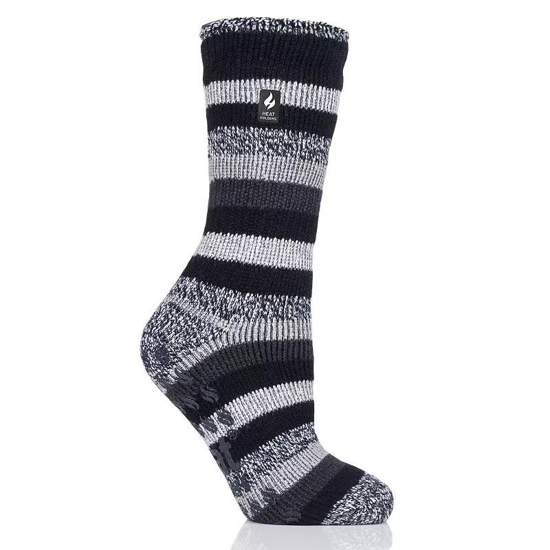 Heat Holders Womens Original 7X Warmer Stripe Crew Slipper Socks with Grippers Product Image