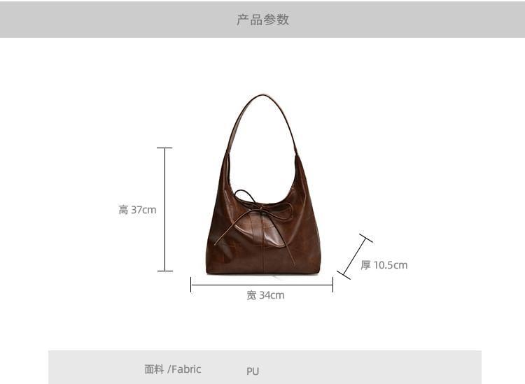 Bow Faux Leather Tote Bag Product Image