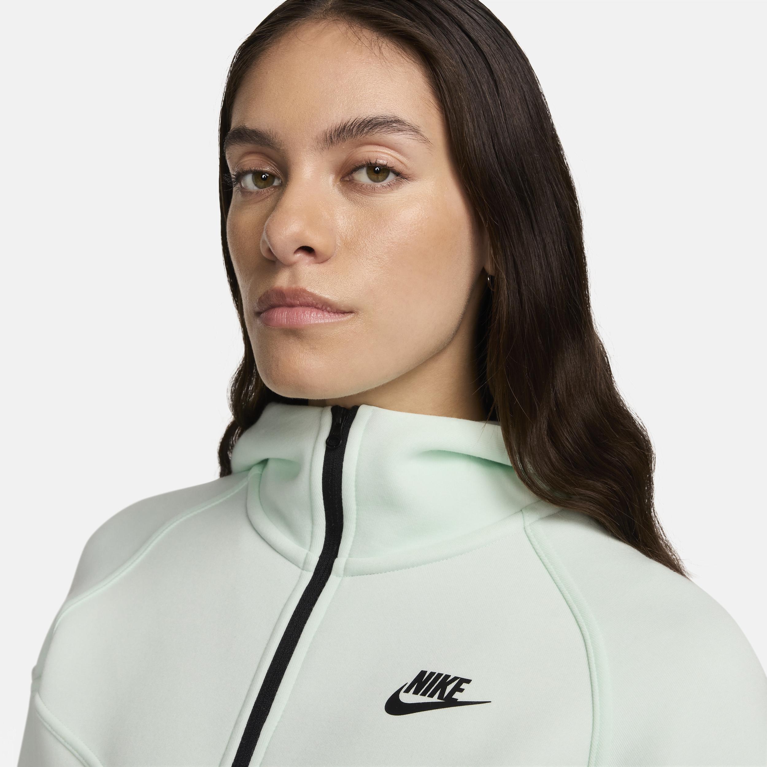 Nike Womens NSW Tech Fleece WR Full-Zip Hoodie - Barely Green/Black Product Image