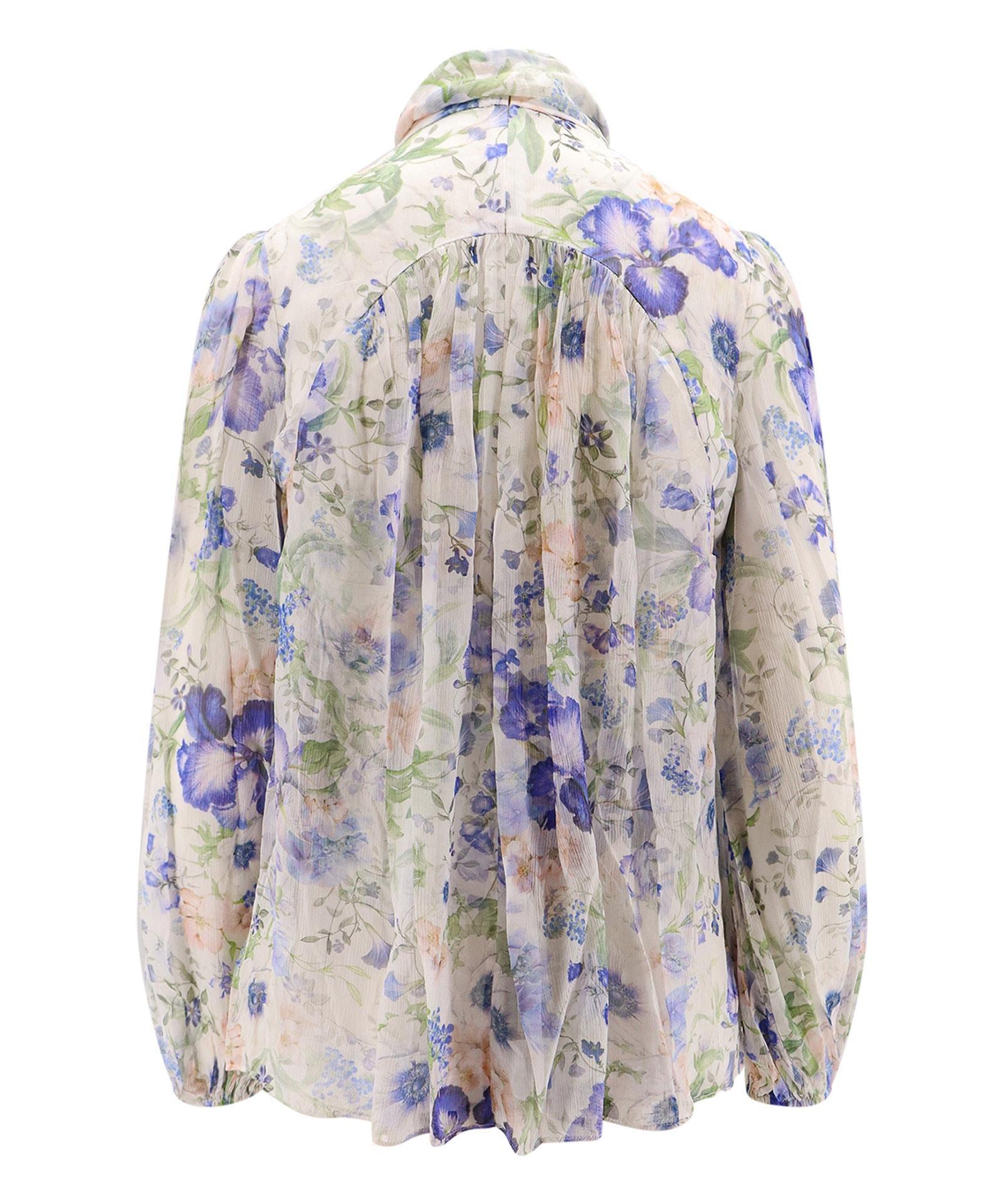 Viscose Top With Floral Print In Grey Product Image