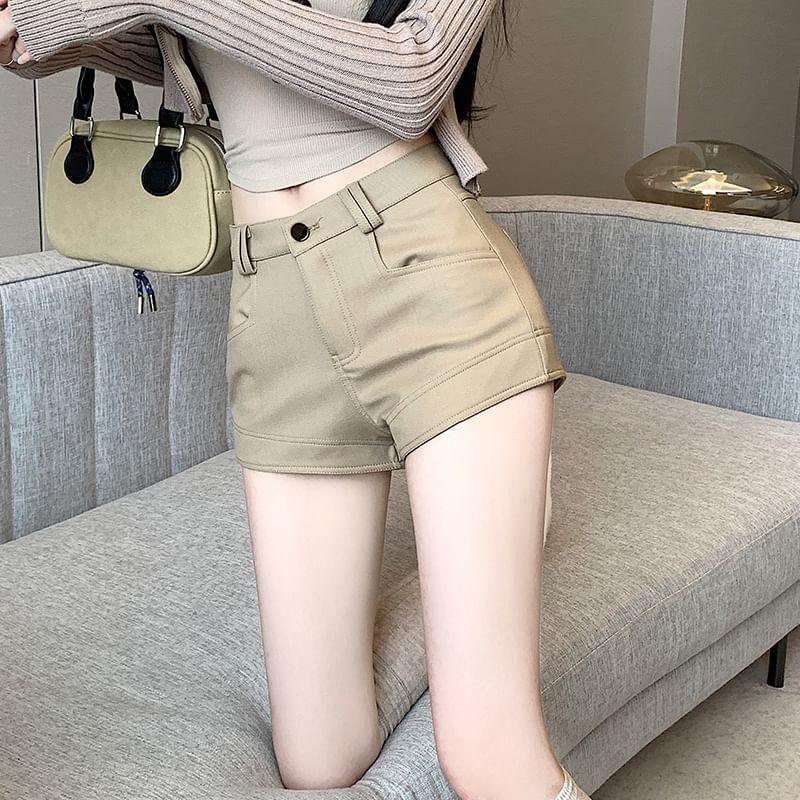 Low Rise Plain Dress Shorts Product Image