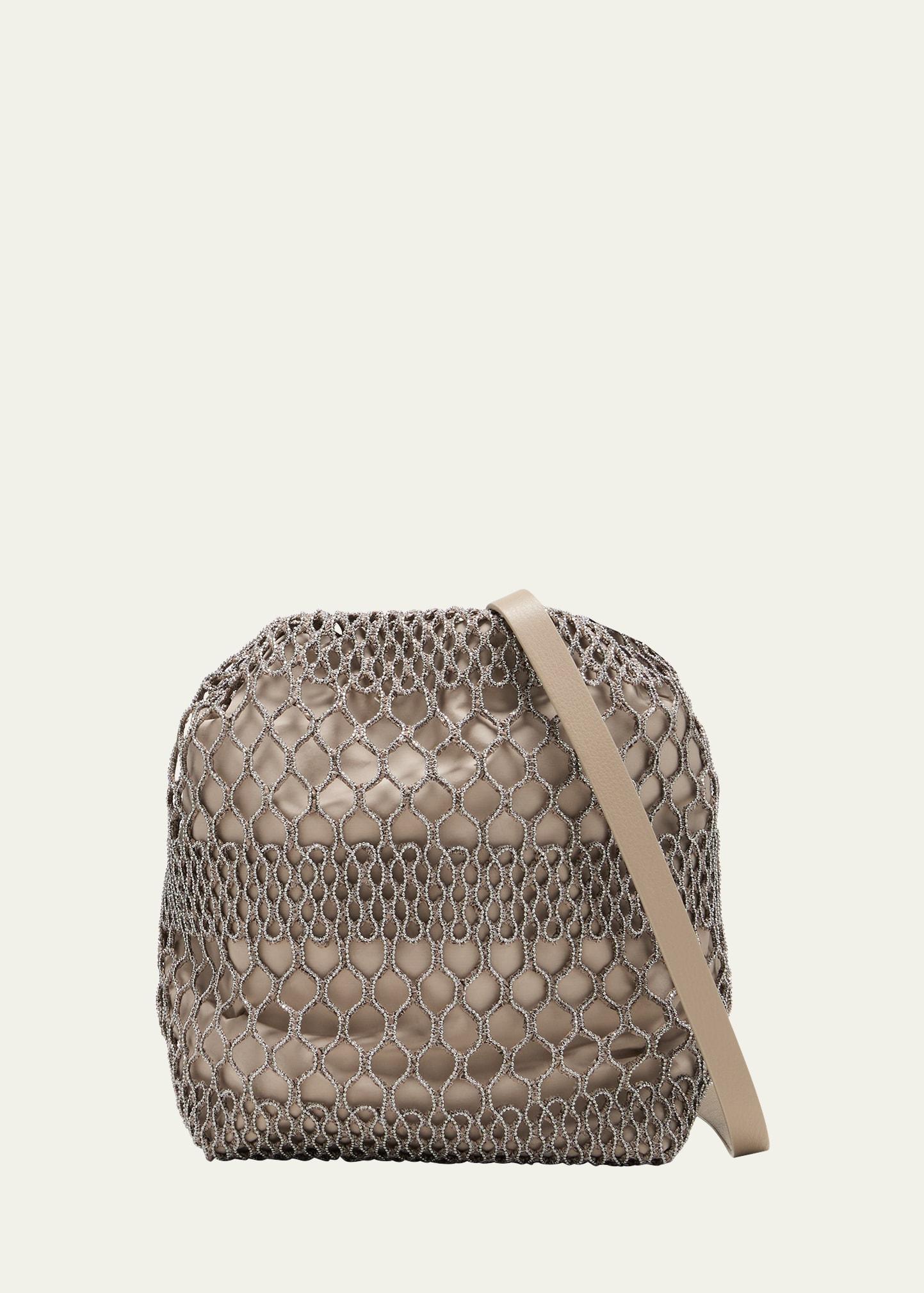 Womens Precious Net Embroidery Bucket Bag Product Image