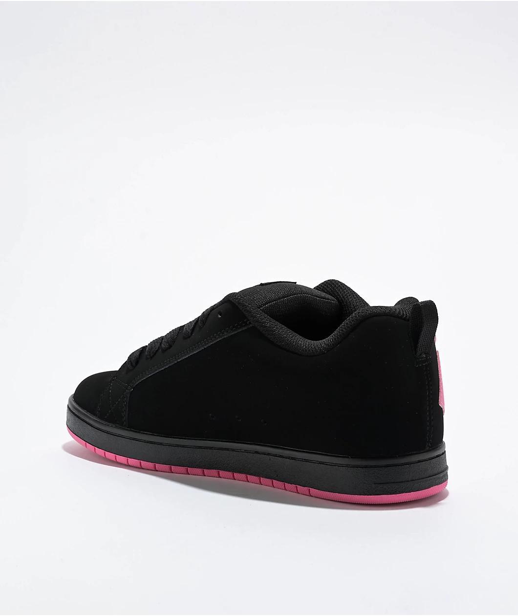 DC Court Graffik Black & Pink Skate Shoes Product Image