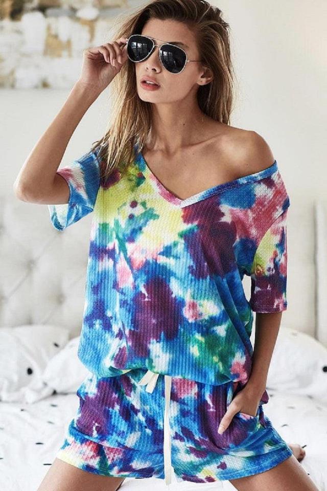 Waffle Tie Dye Top Product Image