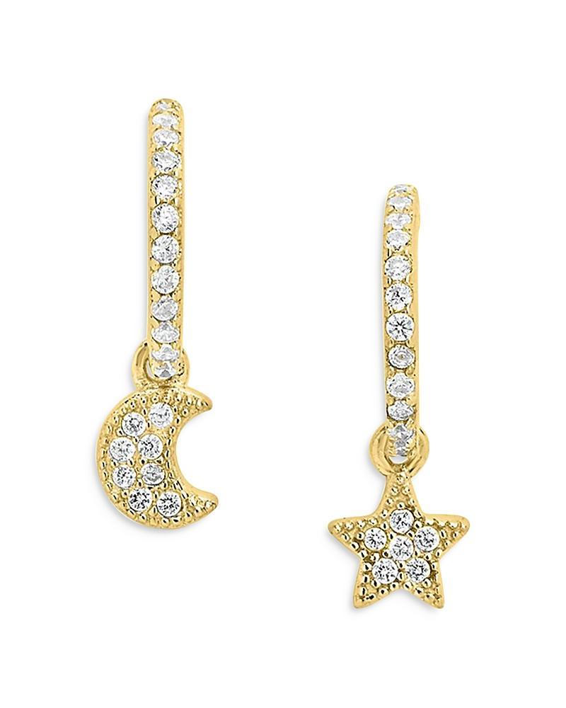 Sterling Forever Moon & Star Mini Hoop Earrings Product Image