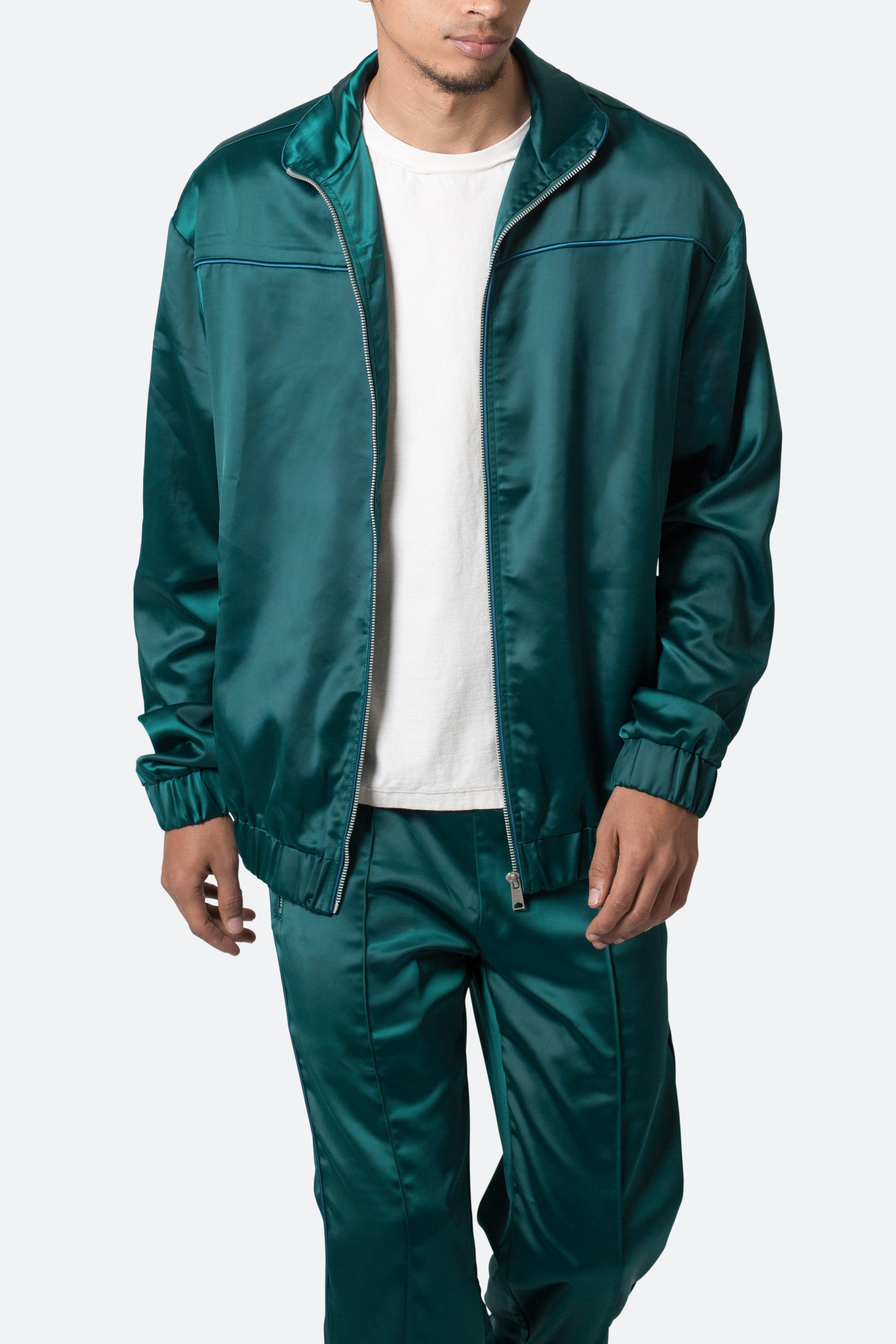 Satin Track Jacket - Green Product Image