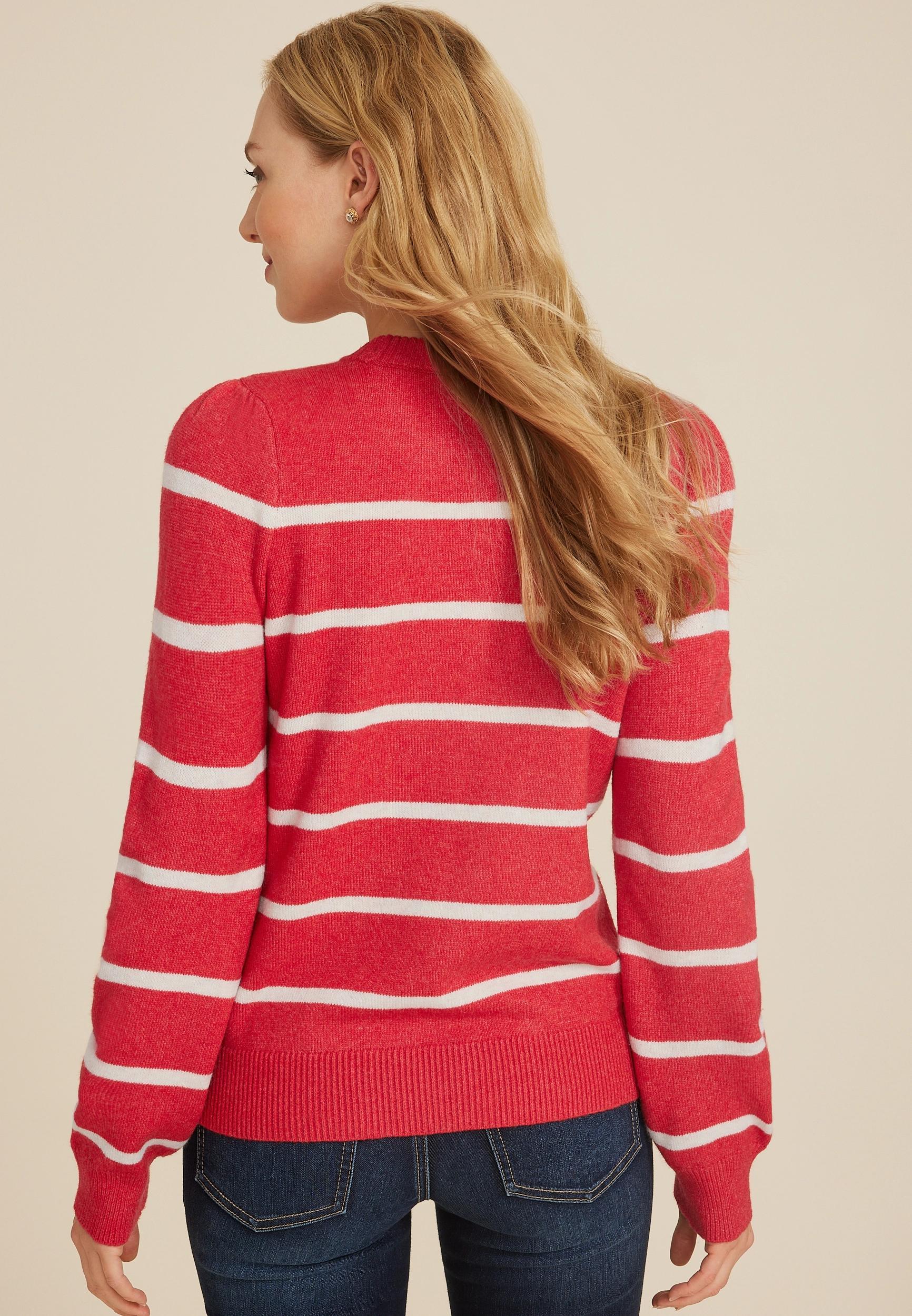 Cabled Dells Puff Sleeve Sweater Product Image