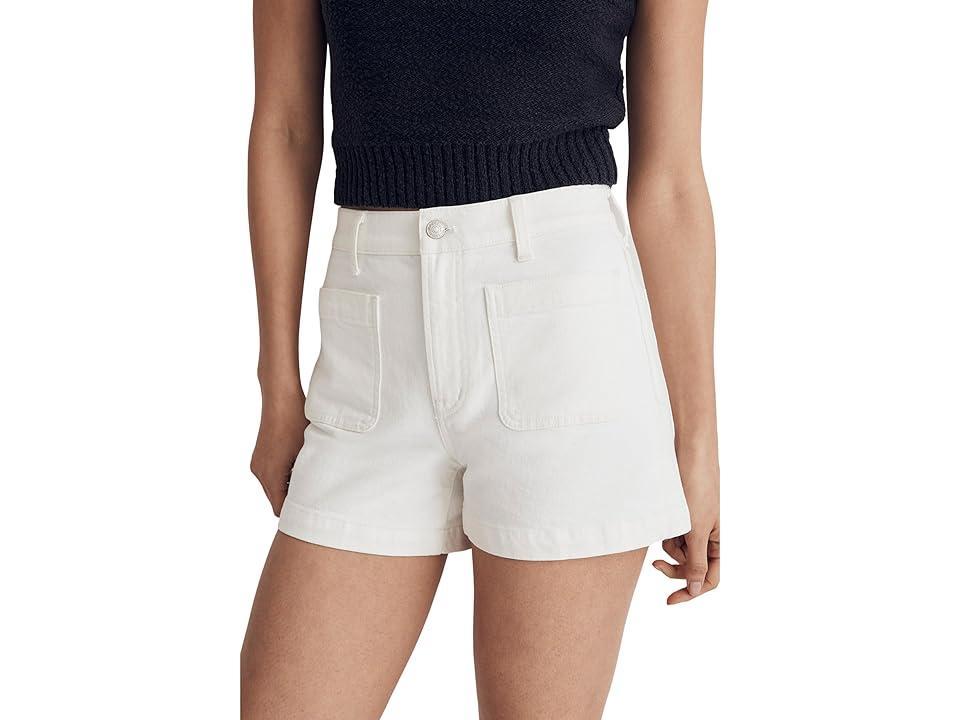 Madewell Patch Pocket High Waist Denim Shorts Product Image