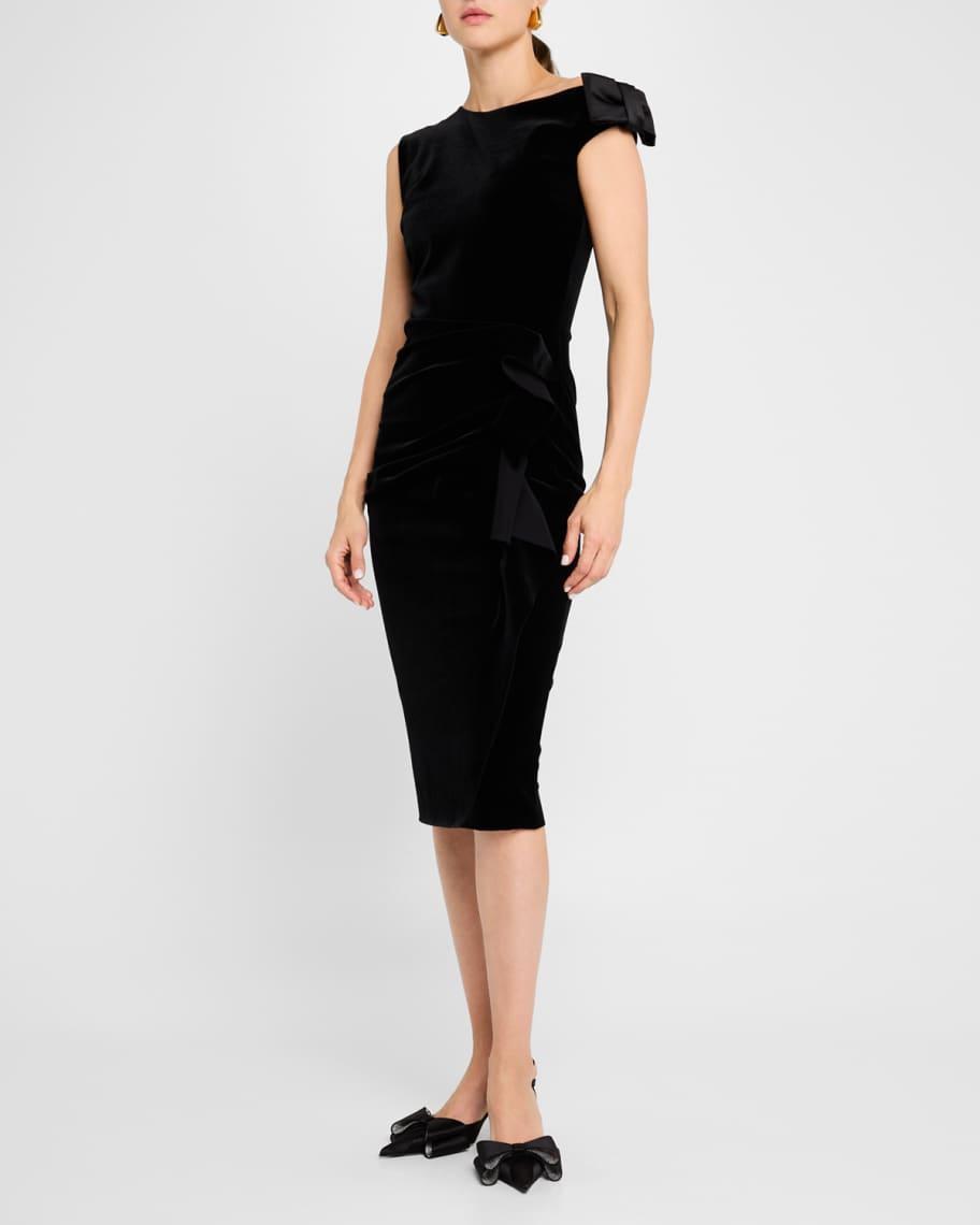 Asymmetric Bodycon Velvet Dress Product Image