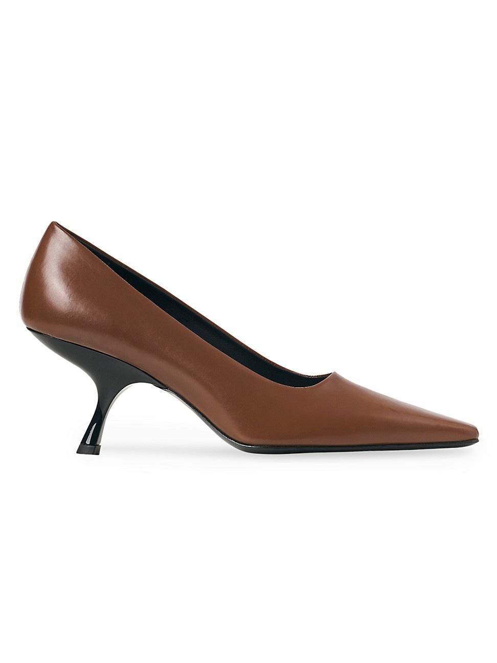 Womens Leather Kitten-Heel Pumps product image