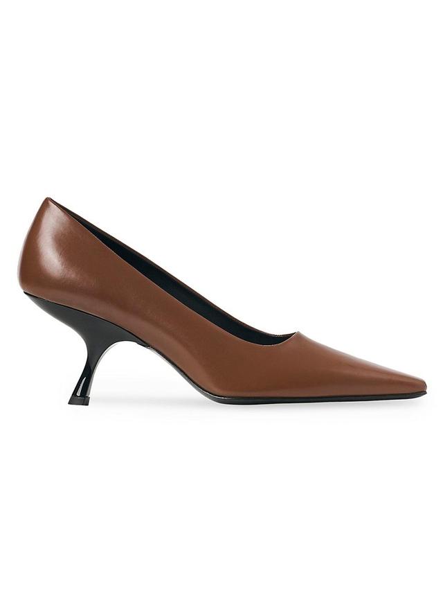 Womens Leather Kitten-Heel Pumps Product Image