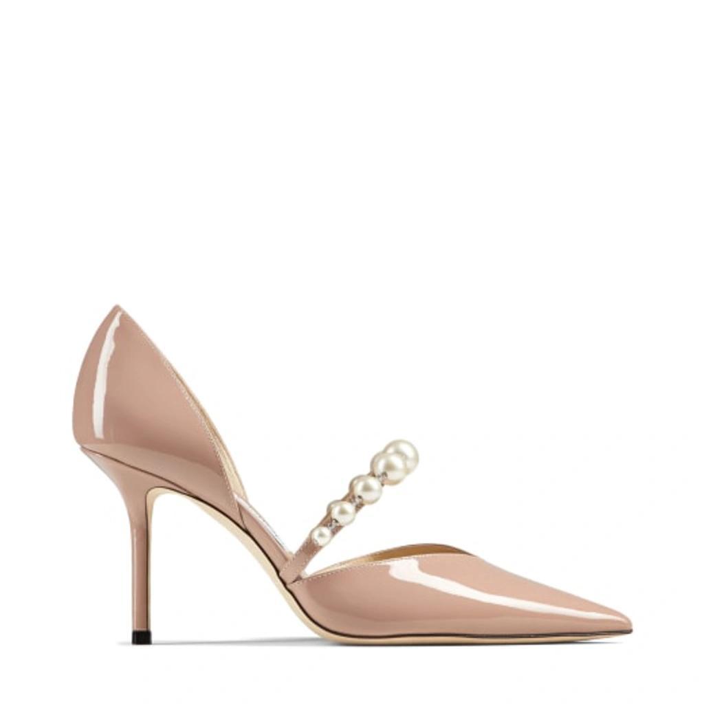 Aurelie 85 Patent Leather Pumps In Ballet Pink/white Product Image