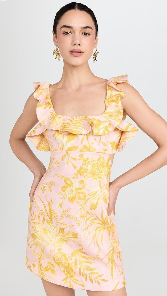 Zimmermann Golden Ruffle Mini Dress | Shopbop Product Image