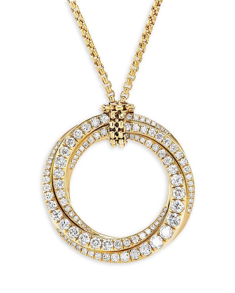 Womens Pav Crossover Pendant Necklace In 18K Yellow Gold With Diamonds Product Image