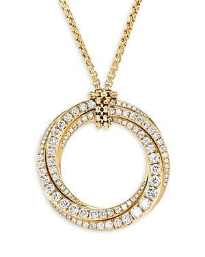 Womens Pav Crossover Pendant Necklace In 18K Yellow Gold With Diamonds Product Image