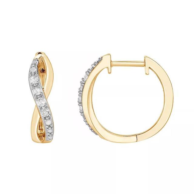 Diamond Brilliance 1/10 Carat T.W. Lab-Grown Diamond Hoop Earrings, Womens, Gold Tone Product Image