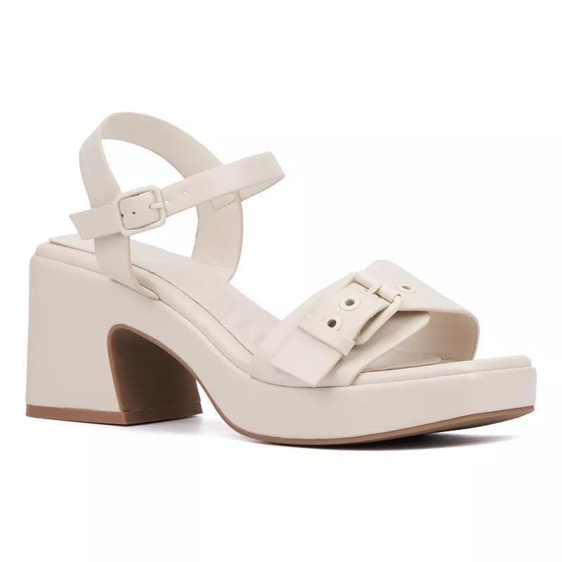 Olivia Miller Slay Womens Platform Heels Ivory Product Image