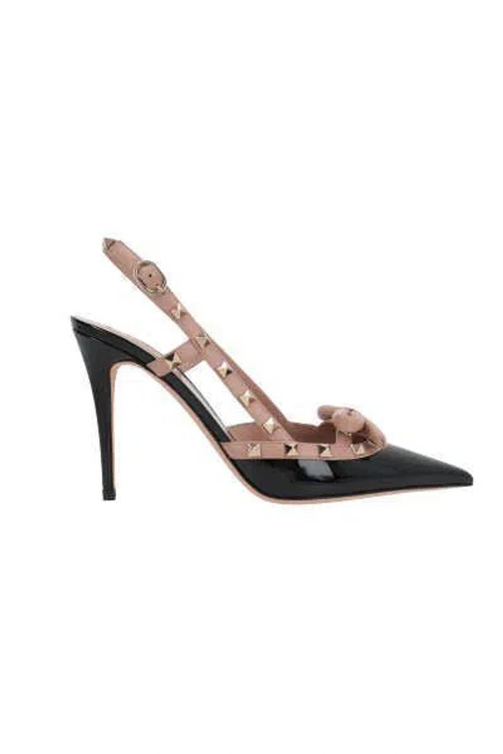 VALENTINO GARAVANI Heels In Black+cinnamon Roses Product Image