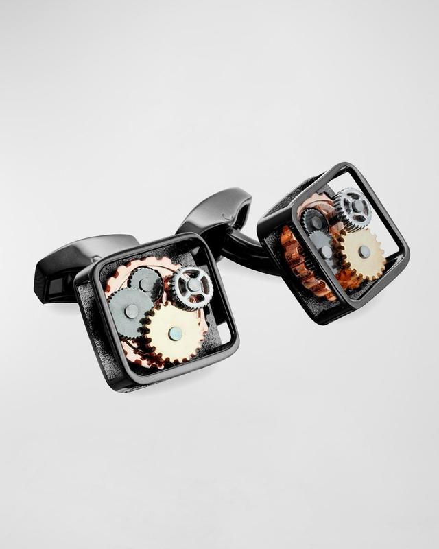 Gunmetal Gear Cuff Links, Silvertone Product Image