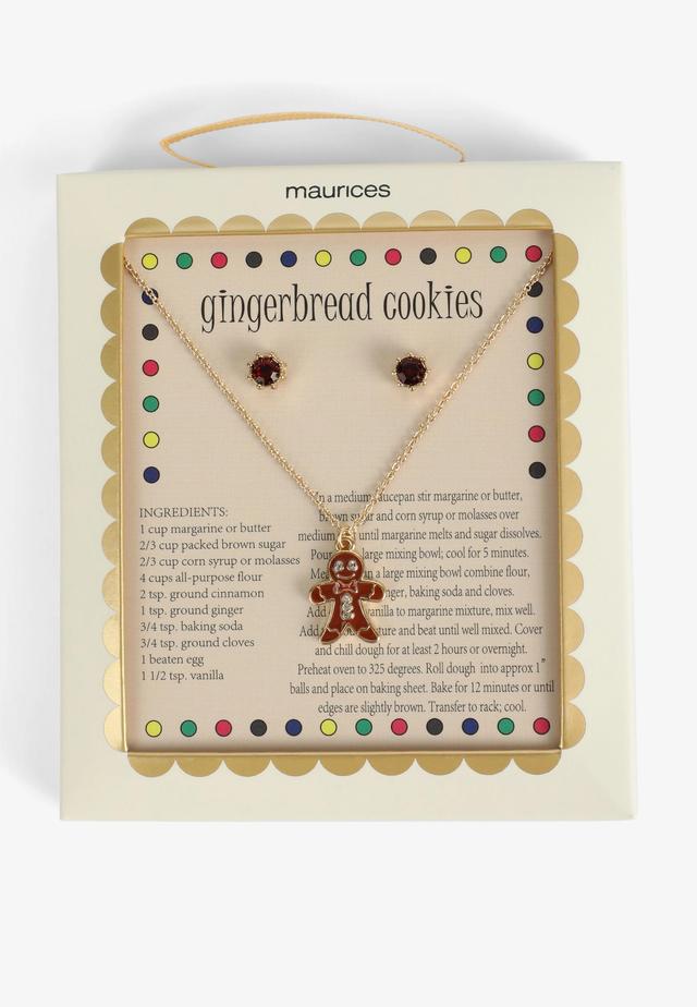 Gingerbread Necklace And Earring Box Set Product Image