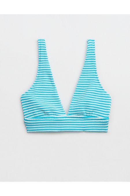 Aerie Crinkle Stripe Longline Plunge Bikini Top Women's Product Image