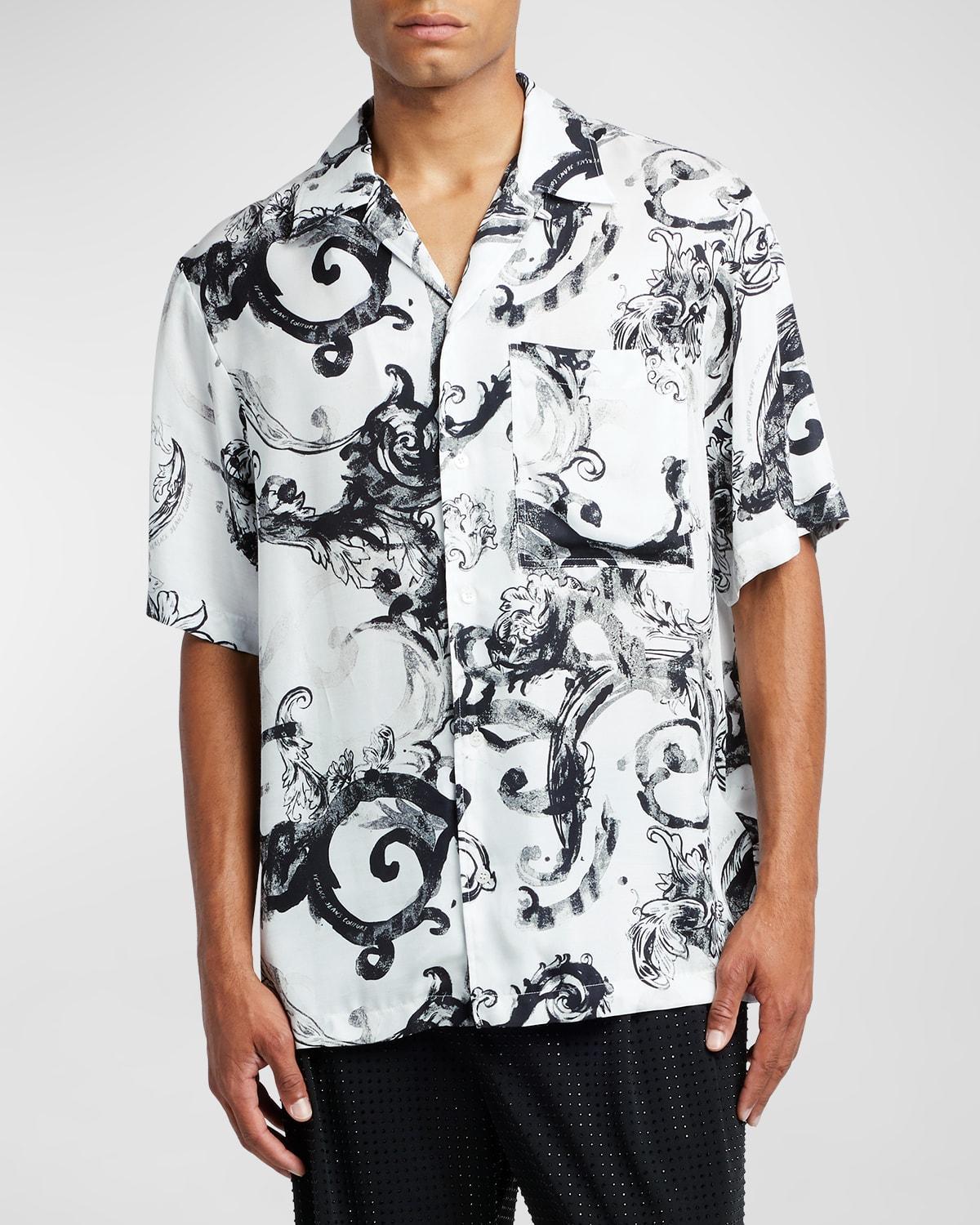 Mens Watercolor Baroque Camp Shirt Product Image