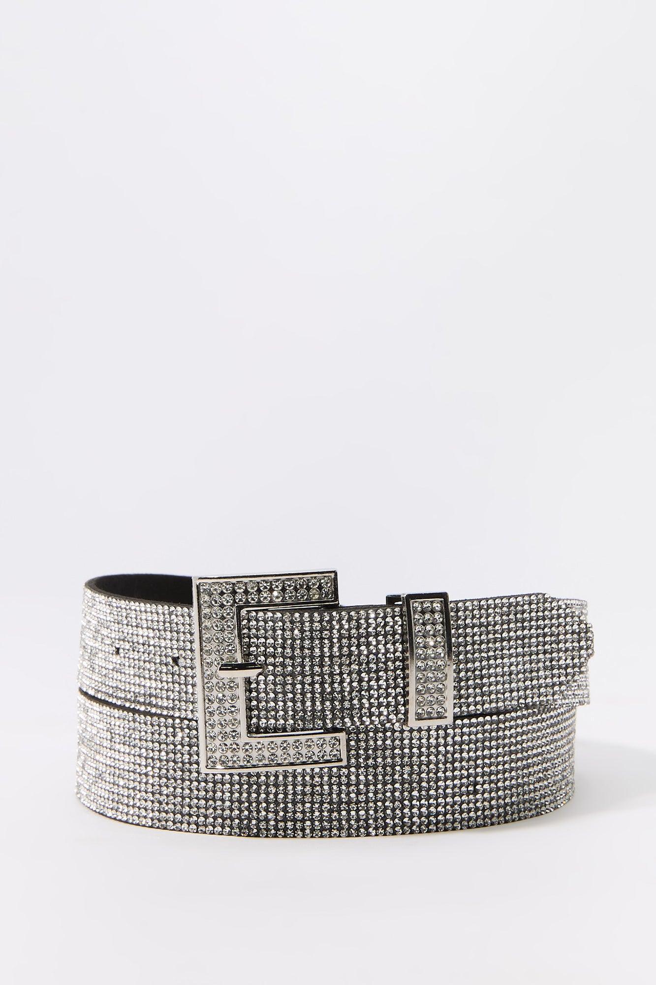 Rhinestone Square Buckle Belt Female Product Image