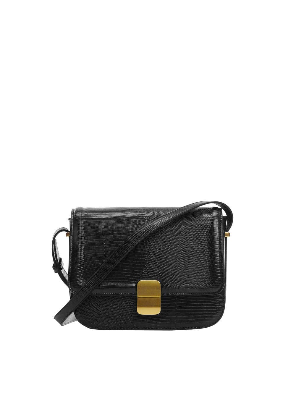 MANGO - Croc-effect flap bag - One size - Women Product Image