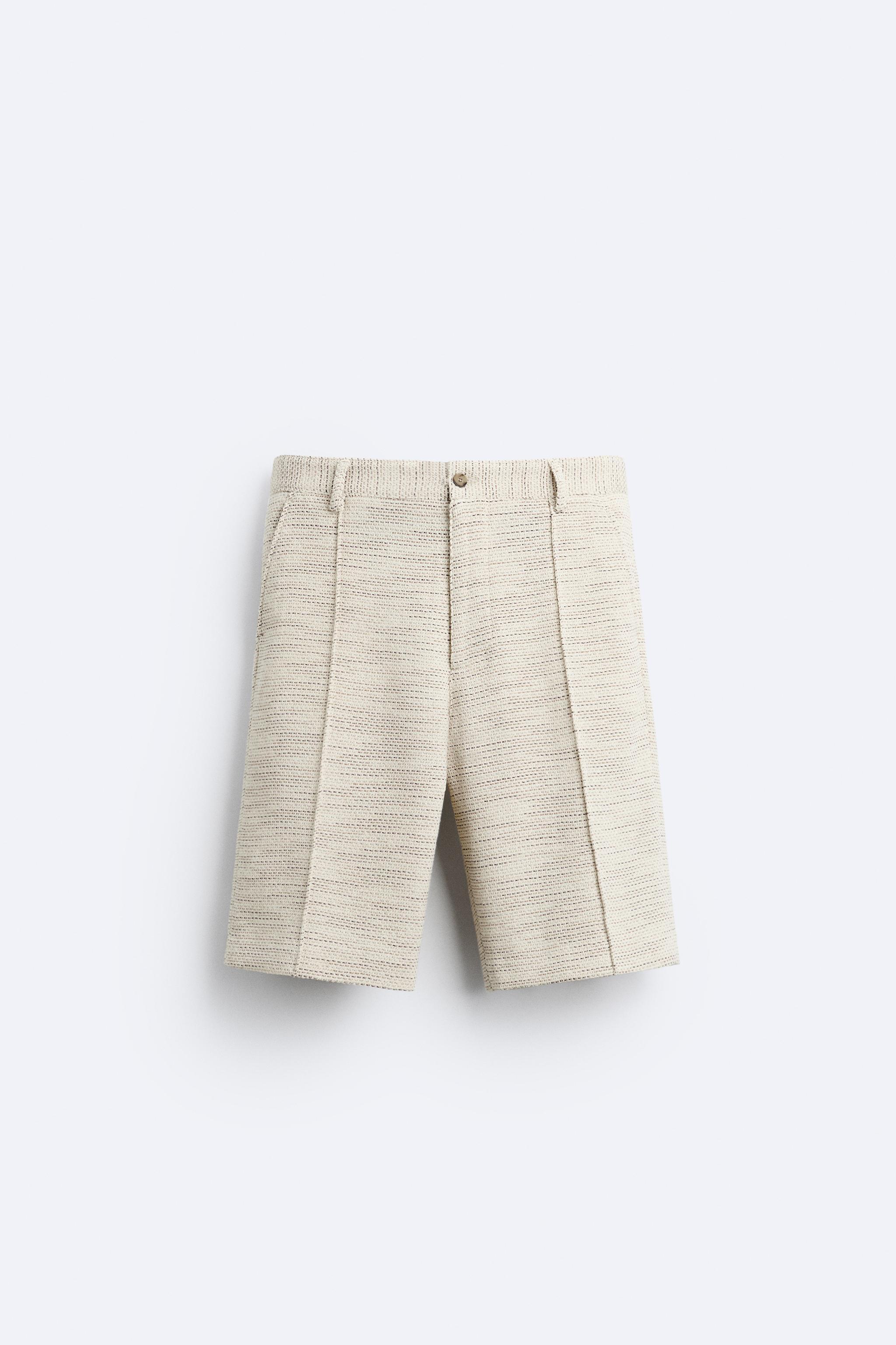 TEXTURED WEAVE RUFFLED SHORTS Product Image