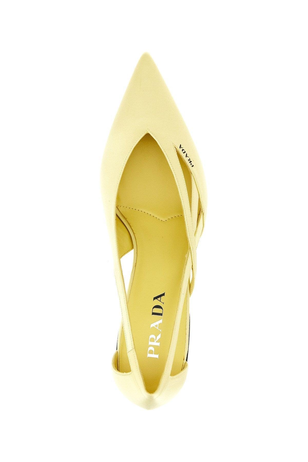 55mm Satin Cut-out Pumps In Yellow Product Image