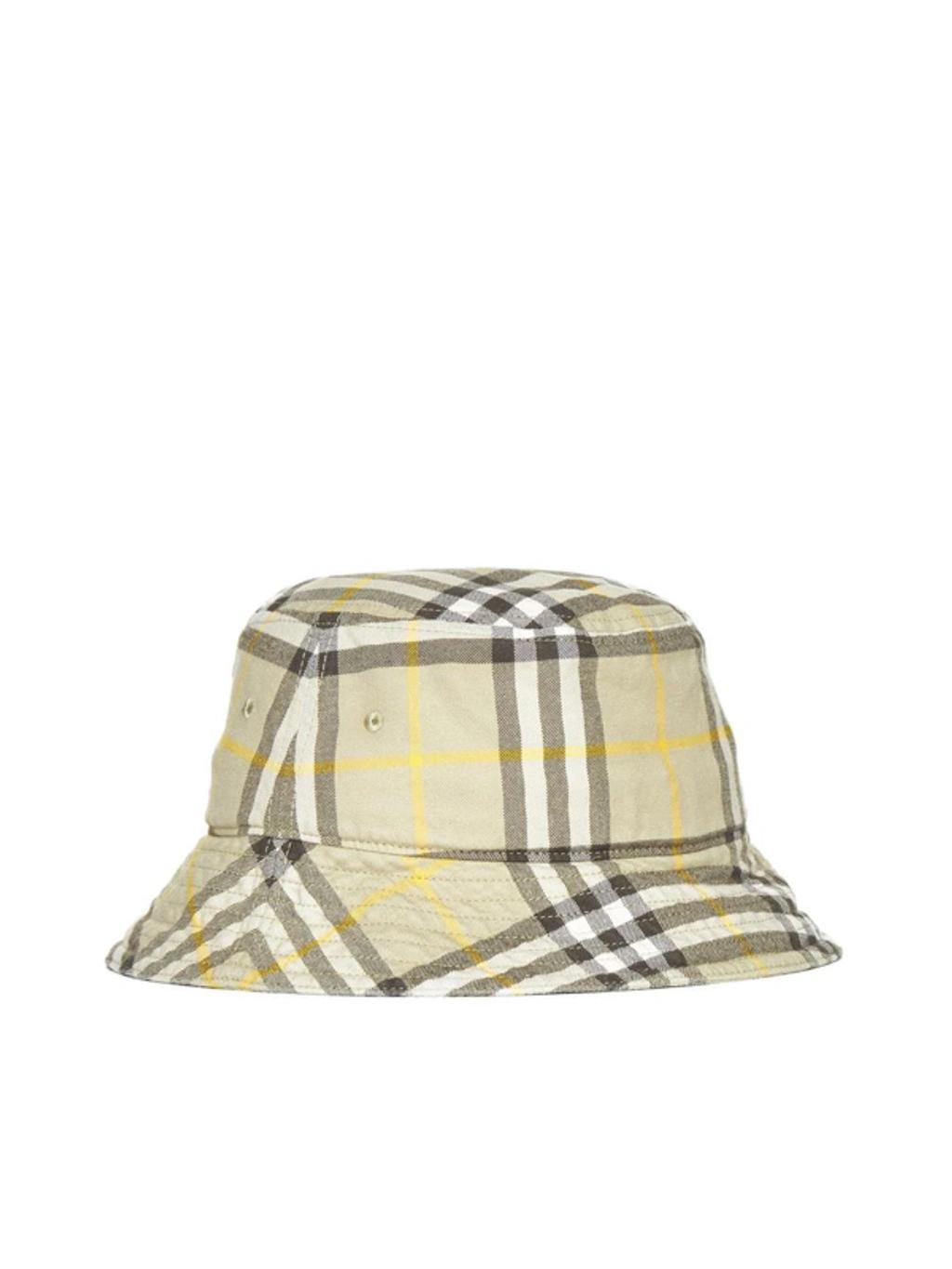 BURBERRY Archive Check Cotton Bucket Hat In Hunter Product Image