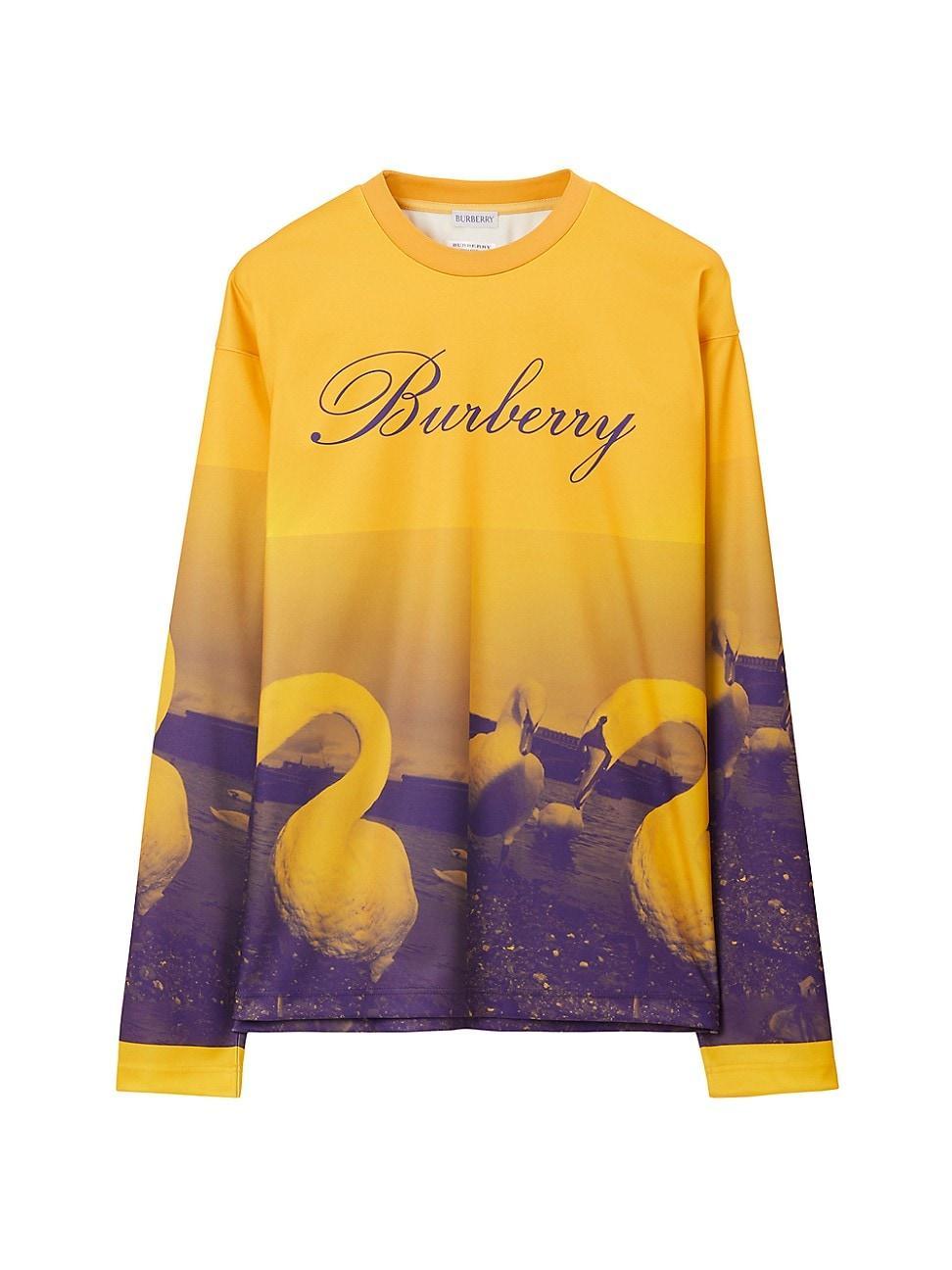 Burberry Football Sweater in Pear Ip Pattern - Yellow. Size M (also in L). Product Image