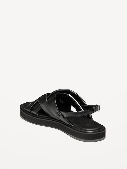 Puffy Cross-Strap Flatform Sandals Product Image