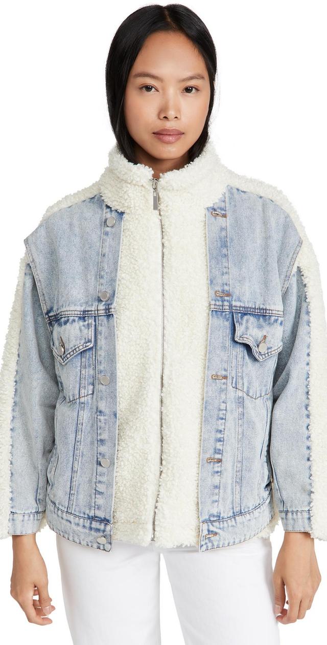 Blanknyc Faux Sherpa Denim Jacket Product Image