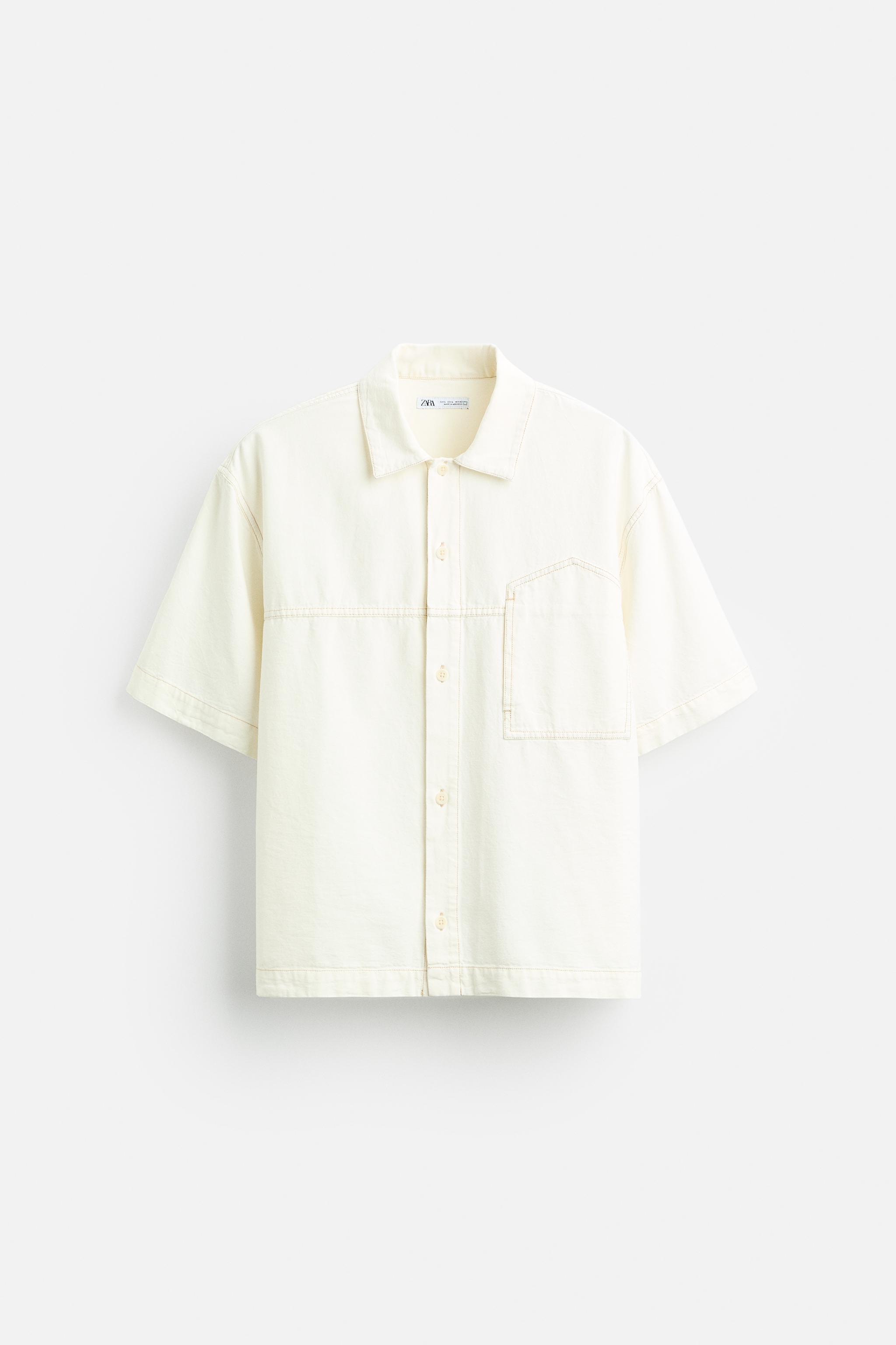 SHIRT WITH CONTRASTING TOPSTITCHING Product Image