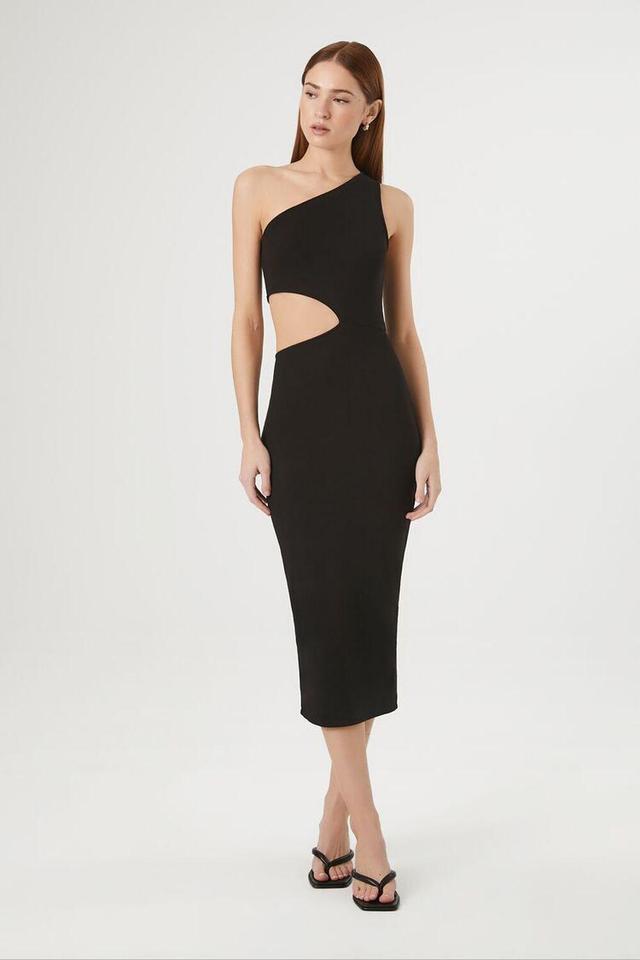 One-Shoulder Cutout Midi Dress | Forever 21 Product Image