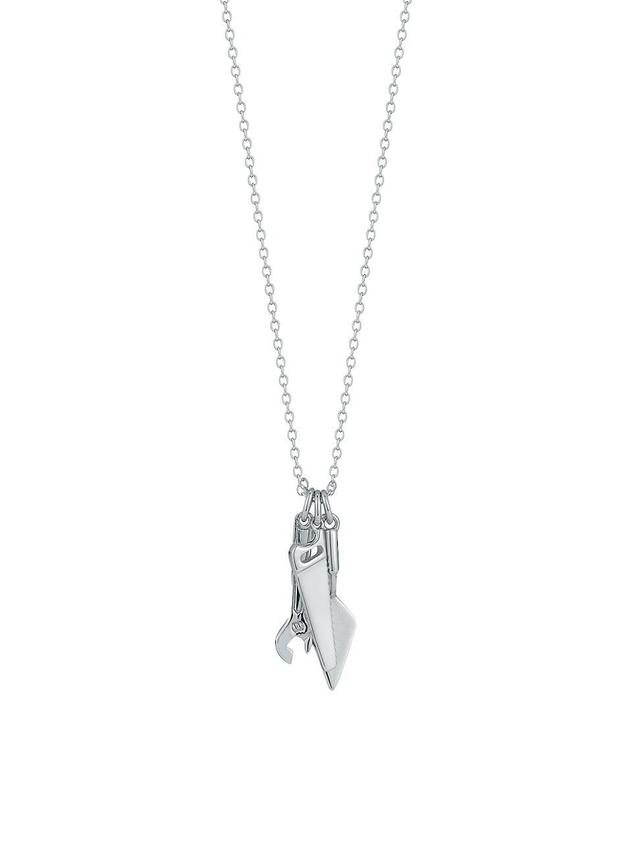 Mens All That Works Tool Charm Sterling Silver Necklace Product Image