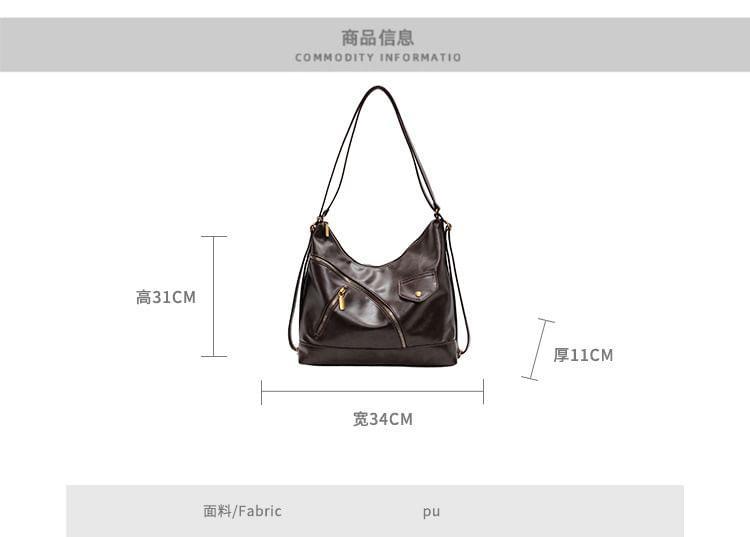 Multi-Pocket Faux Leather Tote Bag Product Image