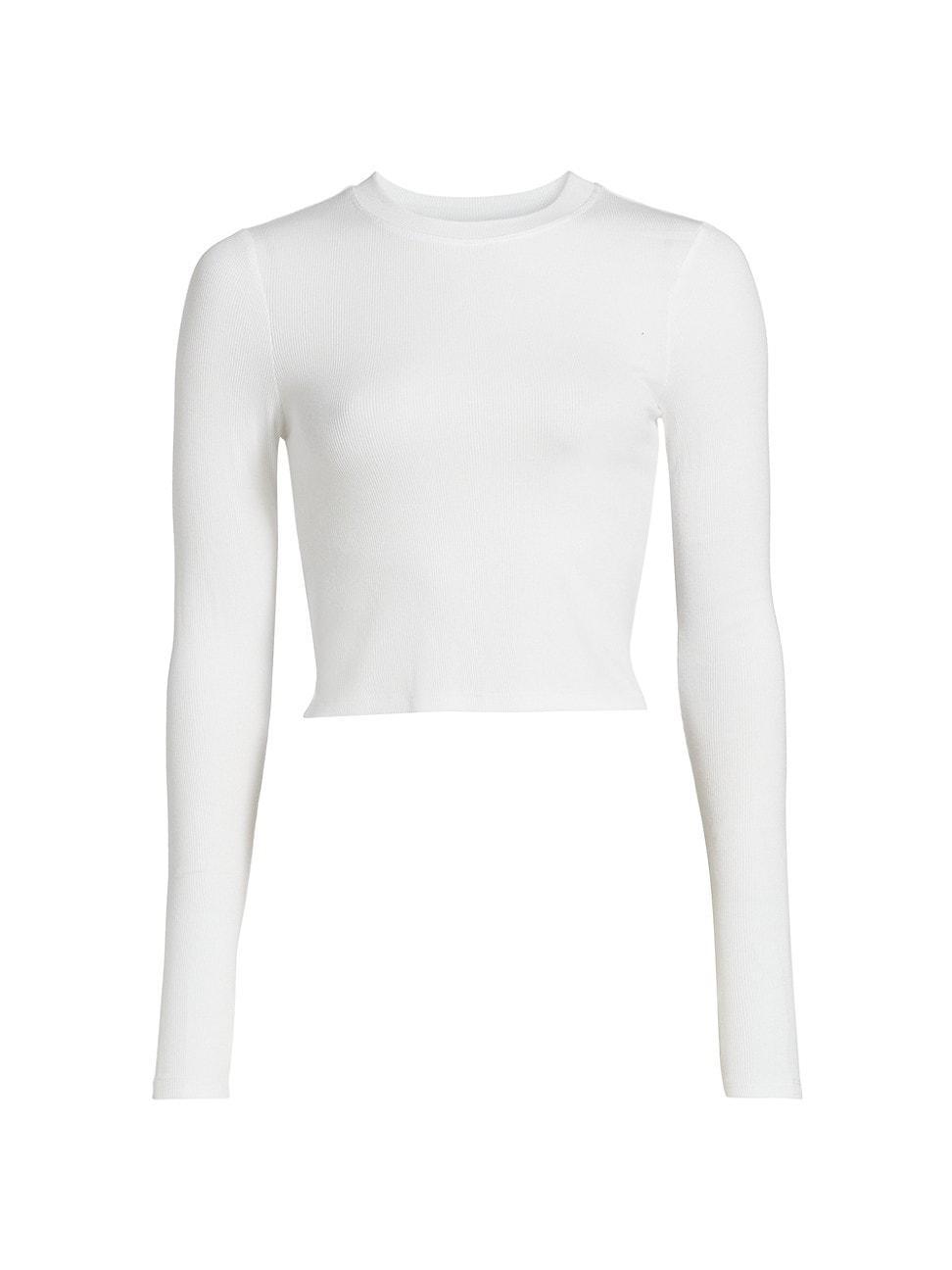 Womens Louise Ribbed Long-Sleeve Crop Top product image