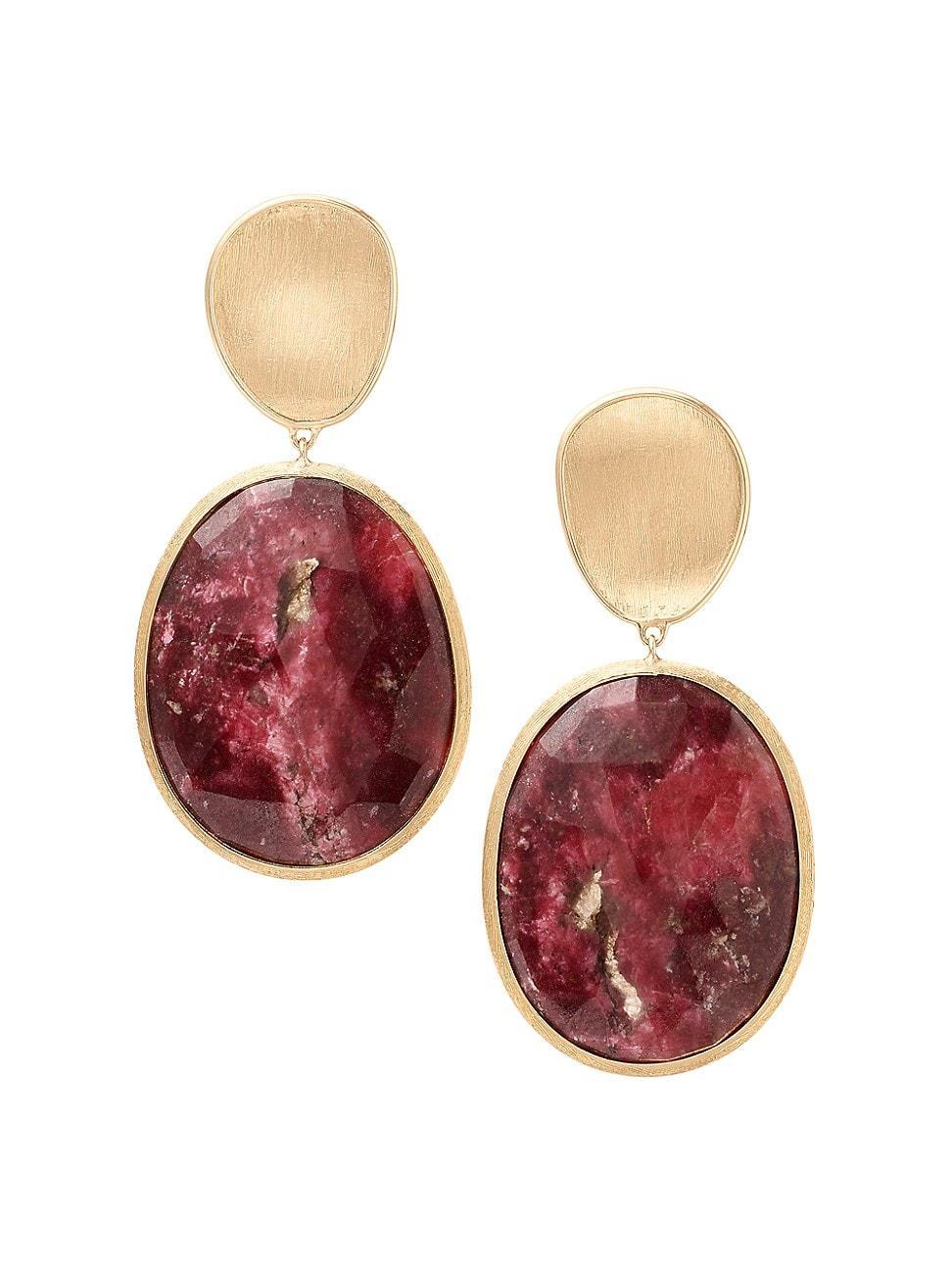 Womens Lunaria Color 18K Yellow Gold & Thulite Drop Earrings Product Image