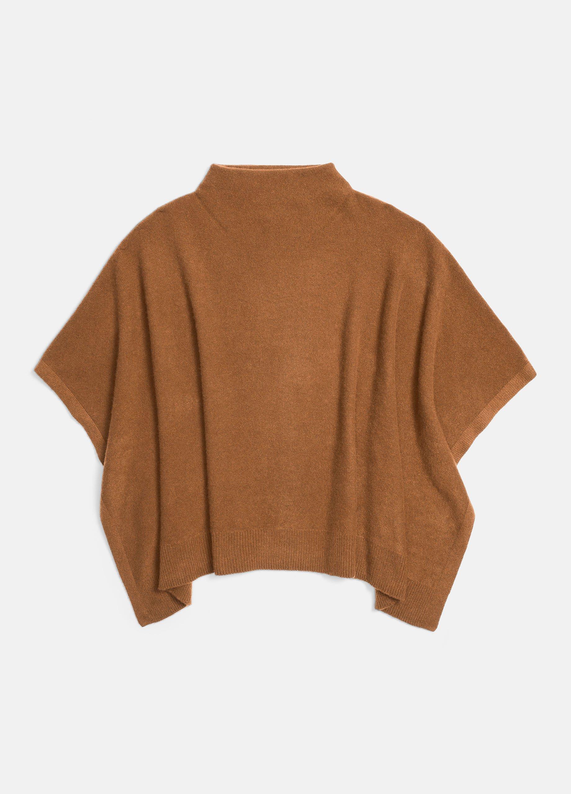 Plush Cashmere Funnel Neck Poncho Product Image