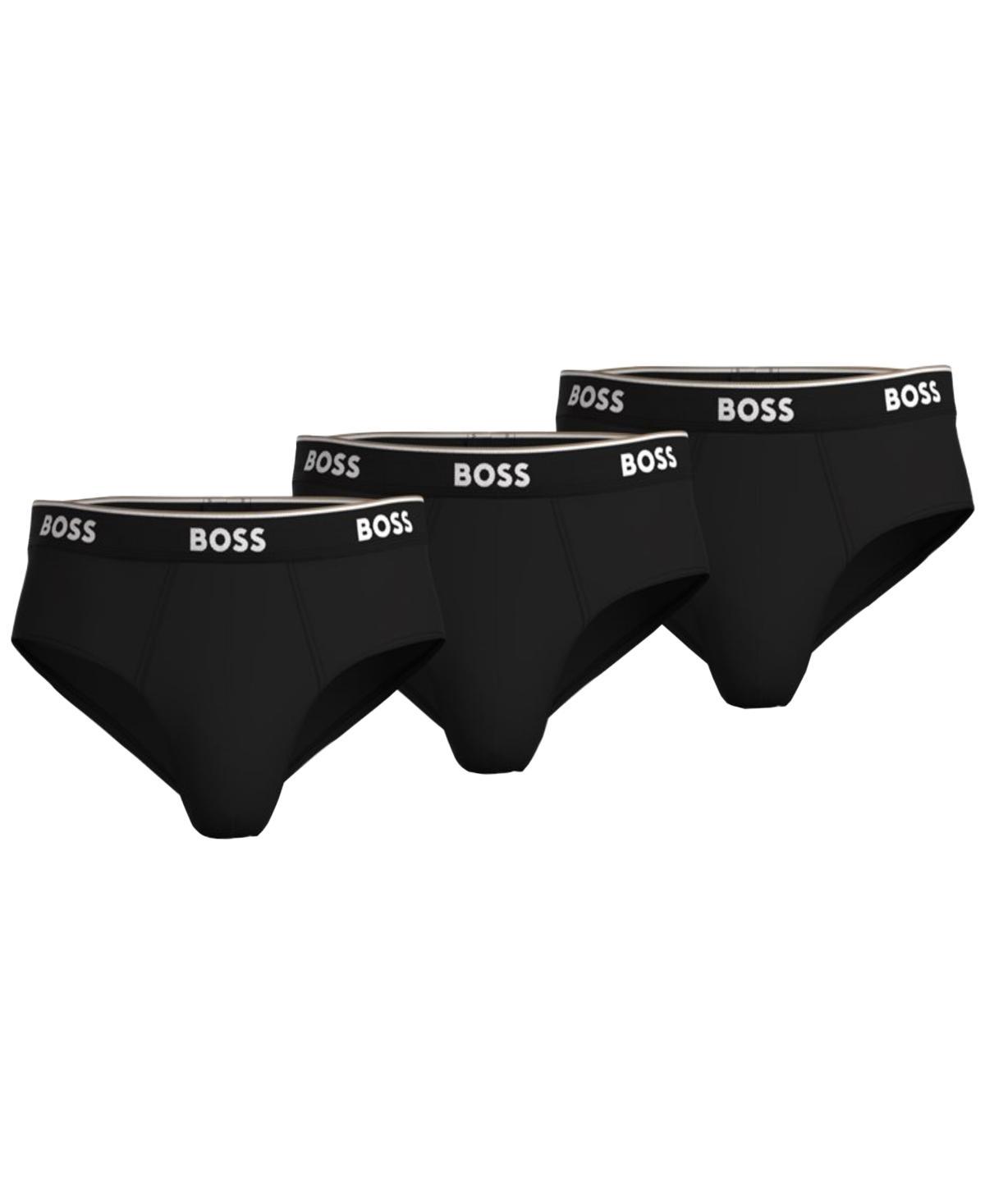 Mens Three-Pack Of Stretch-Cotton Briefs With Logo Waistbands Product Image